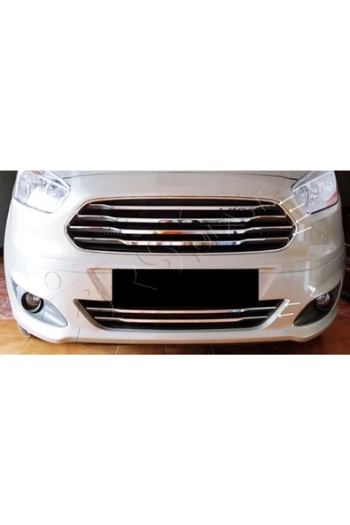 BRSPLAST  Ford Courier Uyumlu 2014 Ve Üzeri Krom Ön Panjur Alt Çıtası 2 Parça Paslanmaz Çelik - 3