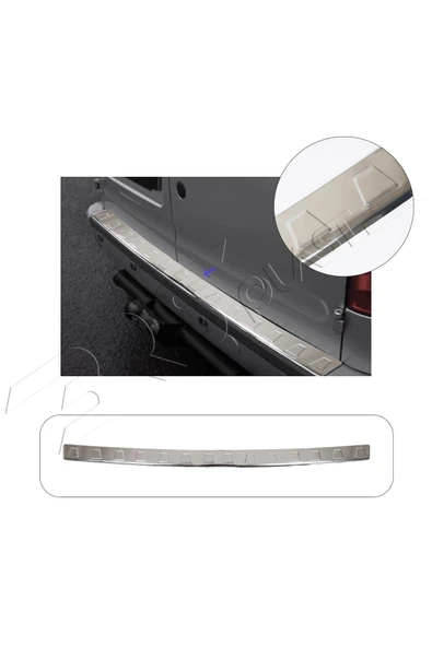 BRSPLAST  Ford Connect Uyumlu 2003-2014 Krom Arka Tampon Üstü Koruma Paslanmaz Çelik ürün görseli 1