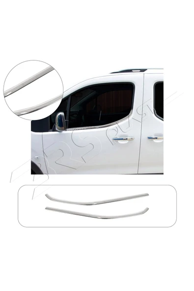 BRSPLAST  Opel Combo Uyumlu 2019 Ve Üzeri Krom Cam Çıtası 2 Parça Paslanmaz Çelik ürün görseli 1