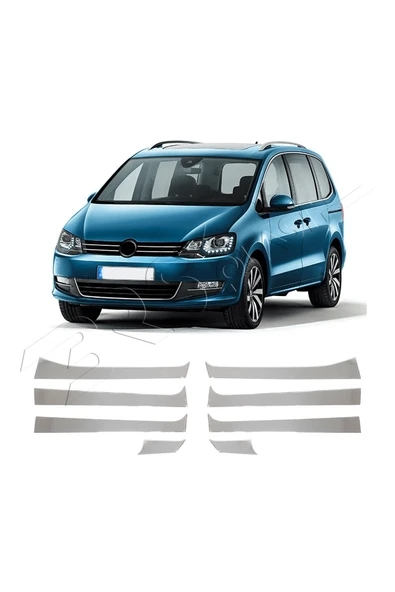 BRSPLAST  Volkswagen Sharan Uyumlu Krom Kapı Direği 8 Parça Paslanmaz Çelik - Resim 2