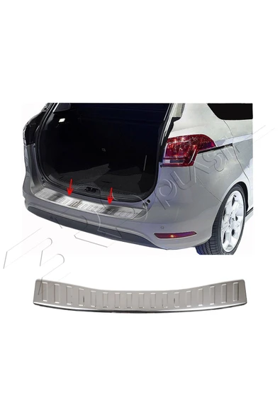 BRSPLAST  Ford B Max Uyumlu 2012 Ve Üzeri Krom Arka Tampon Üstü Koruma Paslanmaz Çelik ürün görseli 1