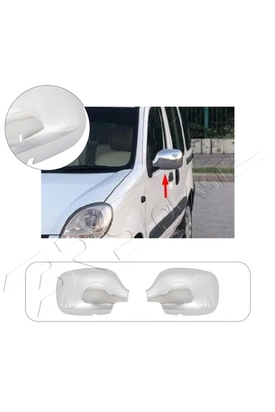 BRSPLAST  Renault Kangoo Uyumlu 1998-2007 Ayna Kapağı 2 Parça Abs Krom Kaplama ürün görseli 1