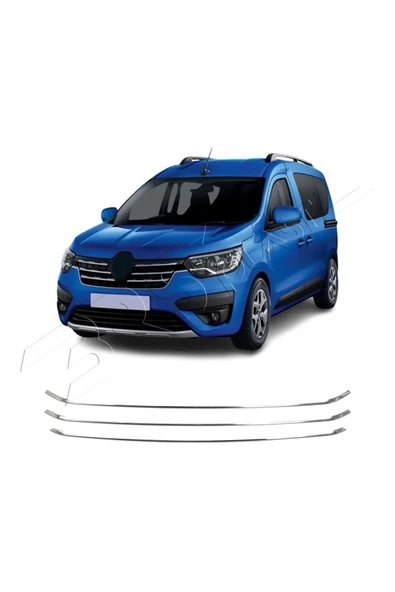 BRSPLAST  Renault Express Uyumlu 2021 Ve Üzeri Krom Ön Tampon Çıtası 3 Parça Paslanmaz Çelik - Resim 2