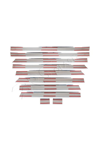 BRSPLAST  Volkswagen Crafter Uyumlu 2006-2017 Krom Yan Kapı Çıtası Uzun Şasi 10 Parça Paslanmaz Çelik - Resim 5