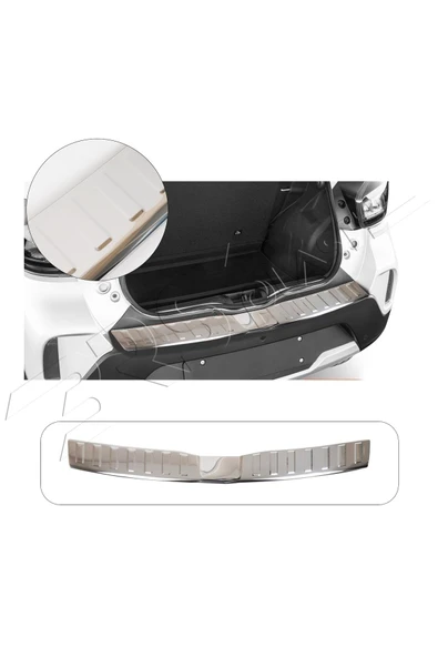 BRSPLAST  Dacia Spring Uyumlu 2022 Ve Üzeri Krom Arka Tampon Üstü Koruma Paslanmaz Çelik ürün görseli 1