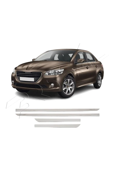 BRSPLAST  Peugeot 301 Uyumlu 2013 ve Üzeri Krom Yan Kapı Çıtası 4 Parça Paslanmaz Çelik - Resim 2