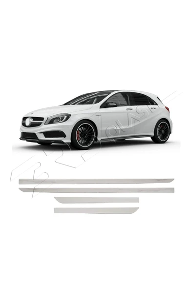 BRSPLAST  Mercedes A-Class W176 Uyumlu 2013-2018 Krom Yan Kapı Çıtası 4 Parça Paslanmaz Çelik - Resim 2