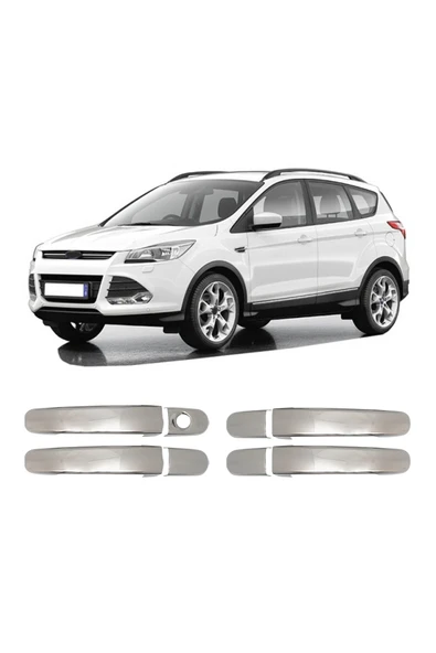 BRSPLAST  Ford Kuga Uyumlu 2012-2017 Krom Kapı Kolu 4 Kapı Paslanmaz Çelik ürün görseli 1