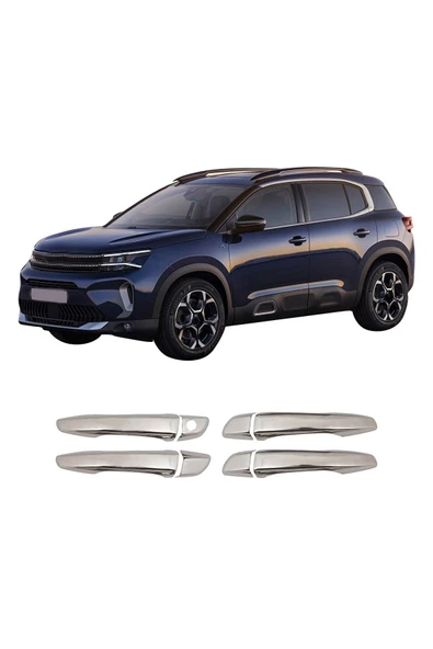BRSPLAST  Citroen C5 Aircross Uyumlu 2019 Ve Üzeri Krom Kapı Kolu 4 Kapı Paslanmaz Çelik - Resim 2