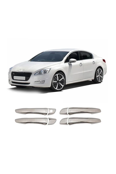BRSPLAST  Peugeot 508 Uyumlu 2010 Ve Üzeri Krom Kapı Kolu 4 Kapı Paslanmaz Çelik ürün görseli 1