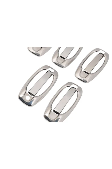 BRSPLAST  Fiat Fiorino Uyumlu 2007 Ve Üzeri Krom Kapı Kolu 5 Kapı Kolu Ve Çerçeve 10 Parça Paslanmaz Çelik - 3