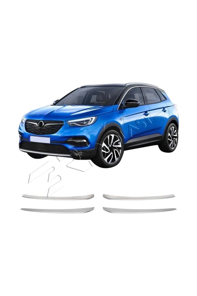 BRSPLAST  Opel Grandland X Uyumlu 2016 Ve Üzeri Krom Ön Panjur 4 Parça Paslanmaz Çelik - Resim 5