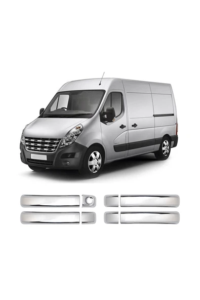 BRSPLAST  Renault Master Uyumlu 2010 Ve Üzeri Krom Kapı Kolu 4 Kapı Paslanmaz Çelik ürün görseli 1