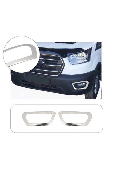 BRSPLAST  Ford Transit Uyumlu 2020 Ve Üzeri Krom Sis Çerçevesi 2 Parça Paslanmaz Çelik ürün görseli 1