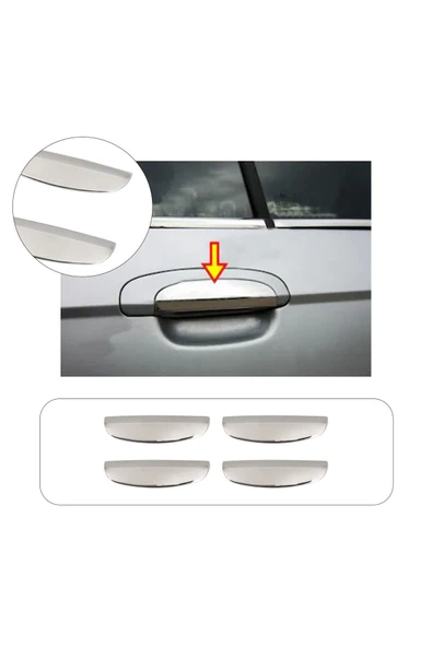 BRSPLAST  Hyundai Getz Uyumlu 2002 Ve Üzeri Krom Kapı Kolu 4 Kapı Paslanmaz Çelik ürün görseli 1