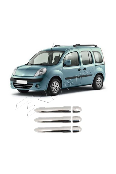 BRSPLAST  Renault Kangoo Uyumlu 2008 Ve Üzeri Krom Kapı Kolu 3 Kapı Paslanmaz Çelik ürün görseli 1