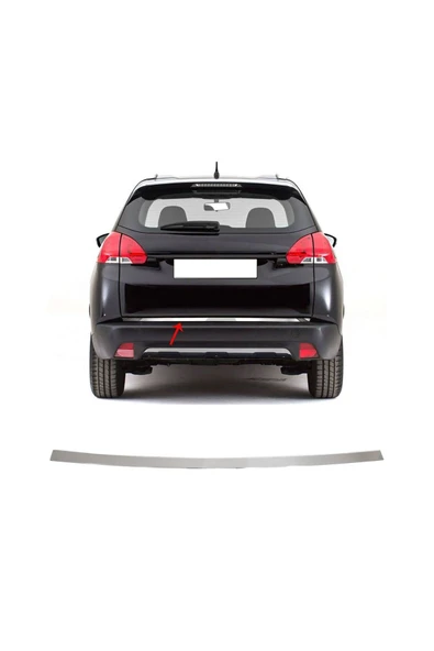 BRSPLAST  Peugeot 2008 Uyumlu Eski Model Krom Bagaj Alt Çıtası Paslanmaz Çelik - 2