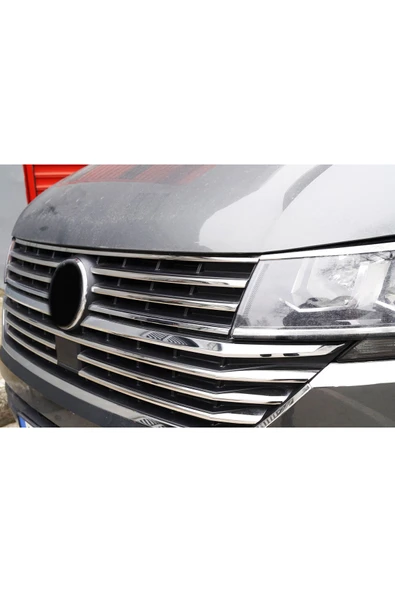 BRSPLAST  Volkswagen Transporter T6.1 Uyumlu Krom Ön Panjur 4 Parça Paslanmaz Çelik - Resim 3