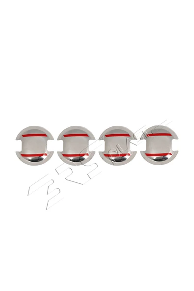 BRSPLAST  Volkswagen Caddy Uyumlu 2003-2009 Krom Kapı Kolu Tası 4 Parça Paslanmaz Çelik - Resim 3