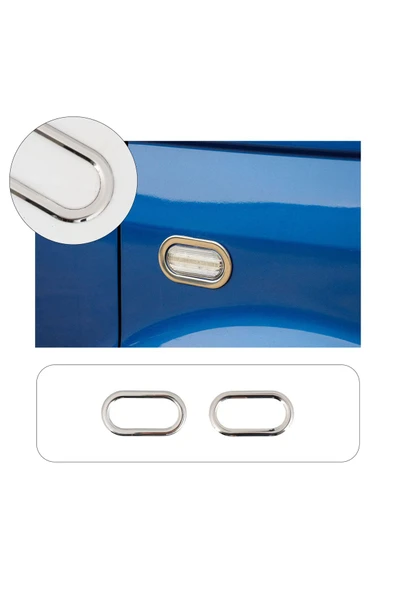 BRSPLAST  Seat Arosa Uyumlu 1997-2005 Krom Sinyal Çerçevesi 2 Parça Paslanmaz Çelik - Resim 2