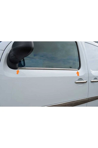 BRSPLAST  Renault Kangoo Uyumlu 2008-2021 Krom Cam Çıtası 2 Parça Paslanmaz Çelik ürün görseli 1