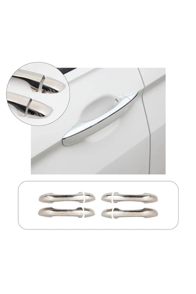 BRSPLAST  Volkswagen Tiguan Uyumlu 2016 Ve Üzeri Krom Kapı Kolu 4 Kapı Paslanmaz Çelik ürün görseli 1