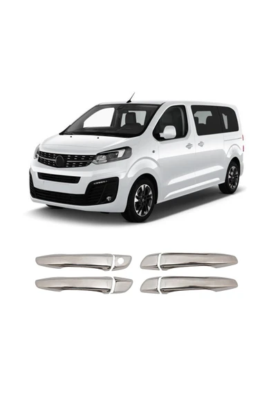 BRSPLAST  Opel Zafira Life Uyumlu 2019 Ve Üzeri Krom Kapı Kolu 4 Kapı Paslanmaz Çelik ürün görseli 1