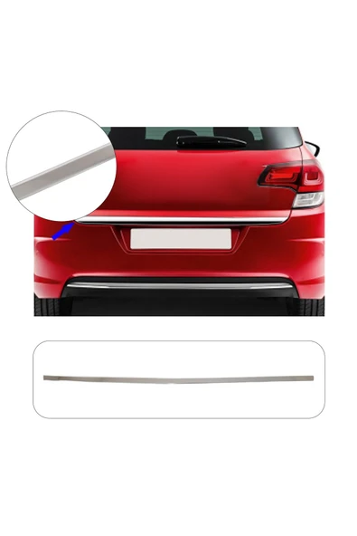 BRSPLAST  Citroen C4 Uyumlu 2005-2010 Krom Bagaj Alt Çıtası Paslanmaz Çelik ürün görseli 1