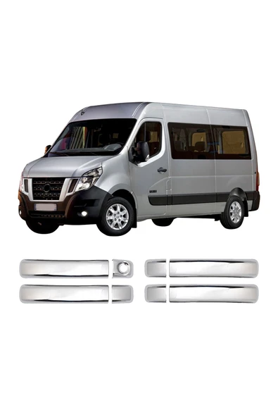 BRSPLAST  Nissan NV400 Uyumlu 2010 Ve Üzeri Krom Kapı Kolu 4 Kapı Paslanmaz Çelik ürün görseli 1