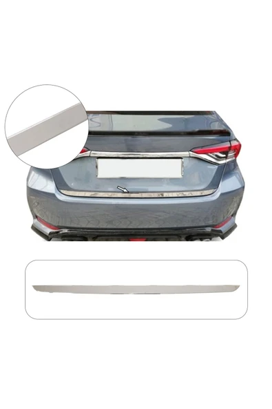 BRSPLAST  Toyota Corolla Uyumlu 2019 ve üzeri Krom Bagaj Alt Çıtası Paslanmaz Çelik ürün görseli 1