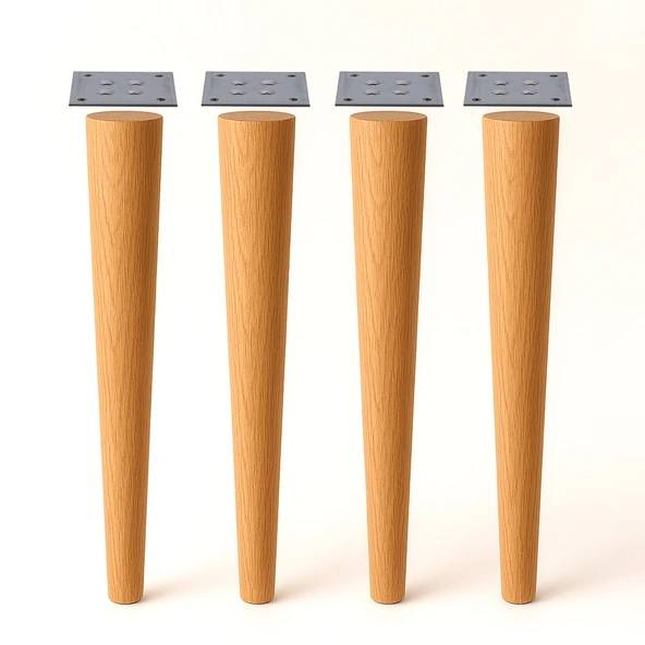 Bohem 75 cm Masa Ayağı 4 ADET Kahverengi Doğal Ahşap Bağlantı Aparatlı Mobilya Kanepe Sehpa Ayakları ürün görseli