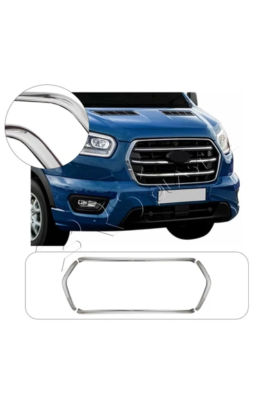 BRSPLAST  Ford Transit Uyumlu 2019 Ve Üzeri Krom Ön Panjur Çerçevesi 4 Parça Paslanmaz Çelik ürün görseli 1
