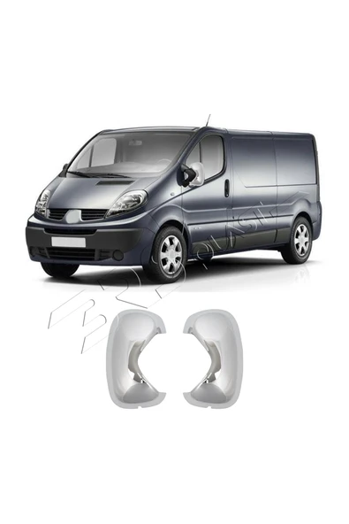 BRSPLAST  Renault Trafic Uyumlu 2001-2014 Ayna Kapağı 2 Parça Abs Krom Kaplama