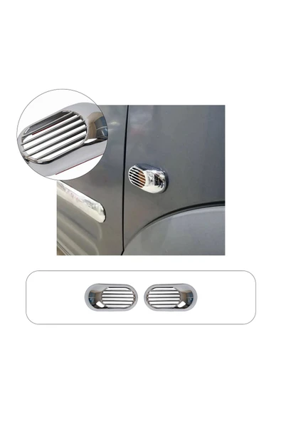 BRSPLAST  Citroen Nemo Uyumlu 2007-2016 Sinyal Çerçevesi 2 Parça Abs Krom Kaplama - Resim 2