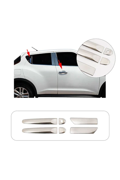 BRSPLAST  Nissan Juke Uyumlu 2010 Ve Üzeri Krom Kapı Kolu 4 Kapı Paslanmaz Çelik ürün görseli 1