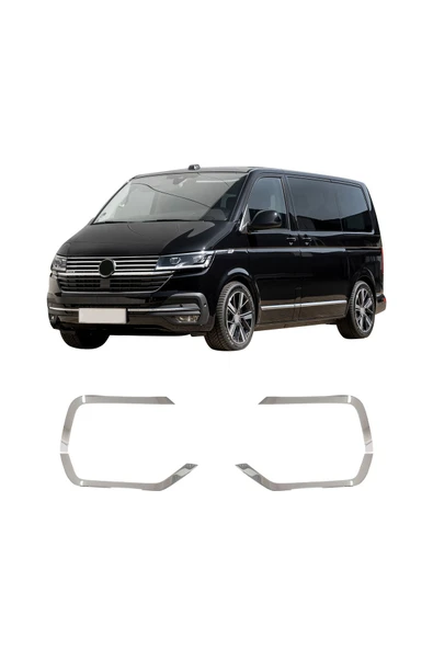 BRSPLAST  Volkswagen Transporter T6.1 Uyumlu Krom Sis Farı Çerçevesi 2 Parça Paslanmaz Çelik - Resim 2