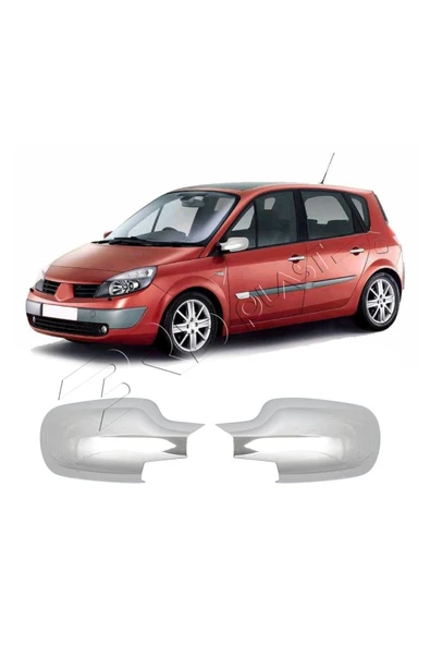 BRSPLAST  Renault Scenic 2 Uyumlu 2003-2009 Ayna Kapağı 2 Parça Abs Krom Kaplama ürün görseli 1