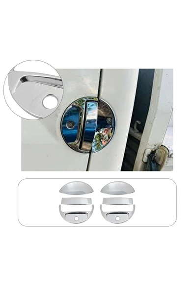 BRSPLAST  Hyundai H100 Uyumlu 2004 Ve Üzeri Kapı Kolu 6 Parça Abs Krom Kaplama - Resim 2