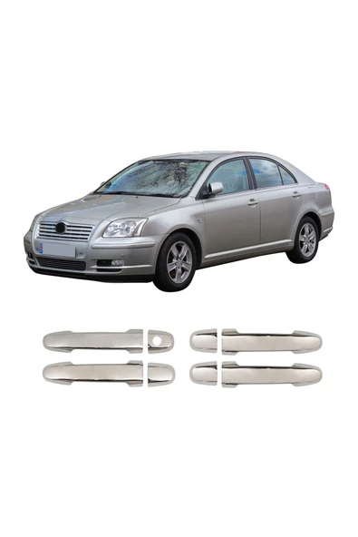 BRSPLAST  Toyota Avensis Uyumlu 2003-2008 Krom Kapı Kolu 4 Kapı Paslanmaz Çelik ürün görseli 1
