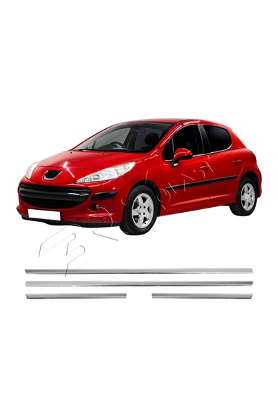 BRSPLAST  Peugeot 207 Uyumlu Krom Cam Çıtası 4 Parça Paslanmaz Çelik - Resim 3