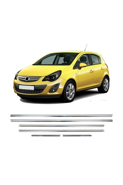 BRSPLAST  Opel Corsa D Uyumlu 2007-2015 Krom Cam Çıtası 6 Parça Paslanmaz Çelik - Resim 2