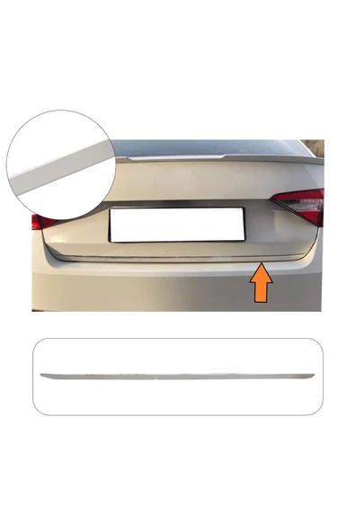 BRSPLAST  Skoda Superb MK2 Uyumlu 2008-2015 Krom Bagaj Alt Çıtası Paslanmaz Çelik ürün görseli 1