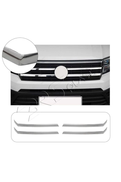 BRSPLAST  Volkswagen Crafter Uyumlu 2018 Ve Üzeri Krom Ön Panjur 4 Parça Paslanmaz Çelik ürün görseli 1
