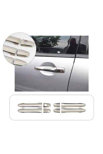 BRSPLAST  Lancer Uyumlu 2008 Ve Üzeri Krom Kapı Kolu 4 Kapı Paslanmaz Çelik ürün görseli 1