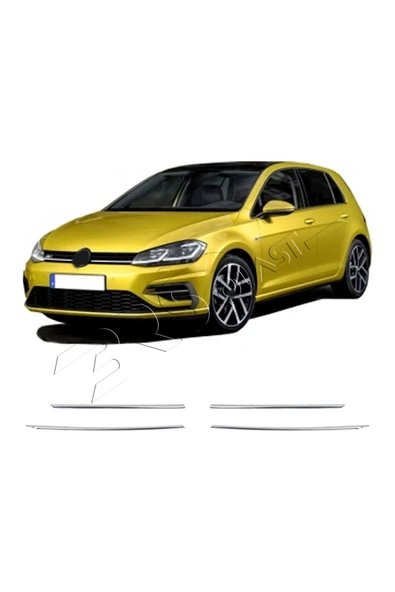 BRSPLAST  Volkswagen Golf 7 Uyumlu 2013-2020 Krom Sis Farı Çıtaları 4 Parça Paslanmaz Çelik ürün görseli 1
