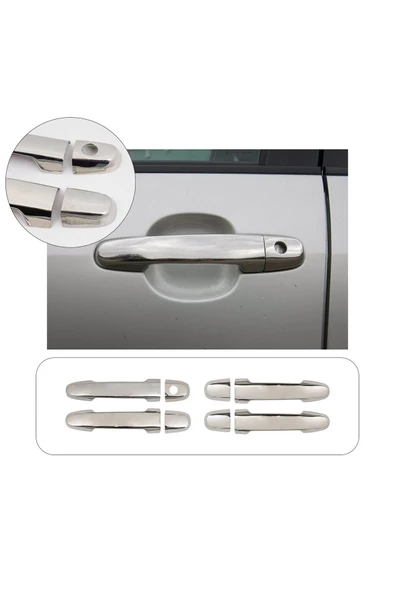 BRSPLAST  Toyota Corolla Uyumlu 2002-2007 Krom Kapı Kolu 4 Kapı Paslanmaz Çelik - Resim 2