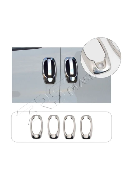 BRSPLAST  Fiat Fiorino Uyumlu 2007 Ve Üzeri Krom Kapı Kolu Çerçevesi 4 Kapı Paslanmaz Çelik ürün görseli 1