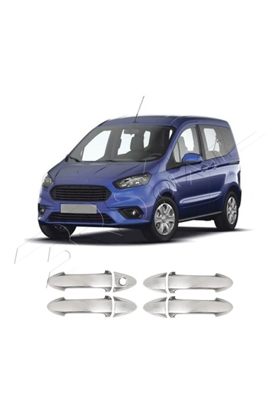 BRSPLAST  Ford Tourneo Courier Uyumlu 2023 Ve Üzeri Krom Kapı Kolu 4 Kapı Paslanmaz Çelik - 2