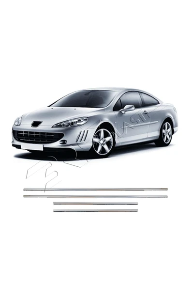 BRSPLAST  Peugeot 407 Uyumlu 2004-2010 Krom Cam Çıtası 4 Parça Paslanmaz Çelik - Resim 2