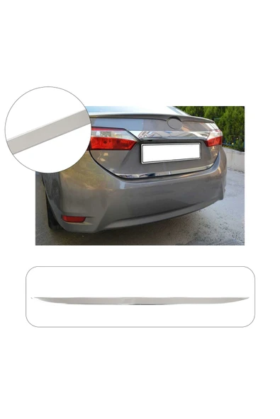 BRSPLAST  Toyota Corolla Uyumlu 2013-2019 Krom Bagaj Alt Çıtası Paslanmaz Çelik ürün görseli 1